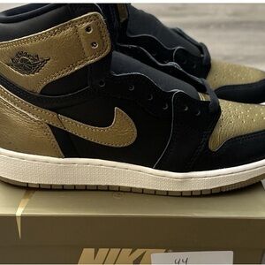 Jordan Black and Gold Athletic Shoes